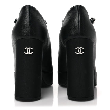 Chanel Lambskin Patent Cap Toe Mary Jane Platform Pumps 36 Black 5 of 10
