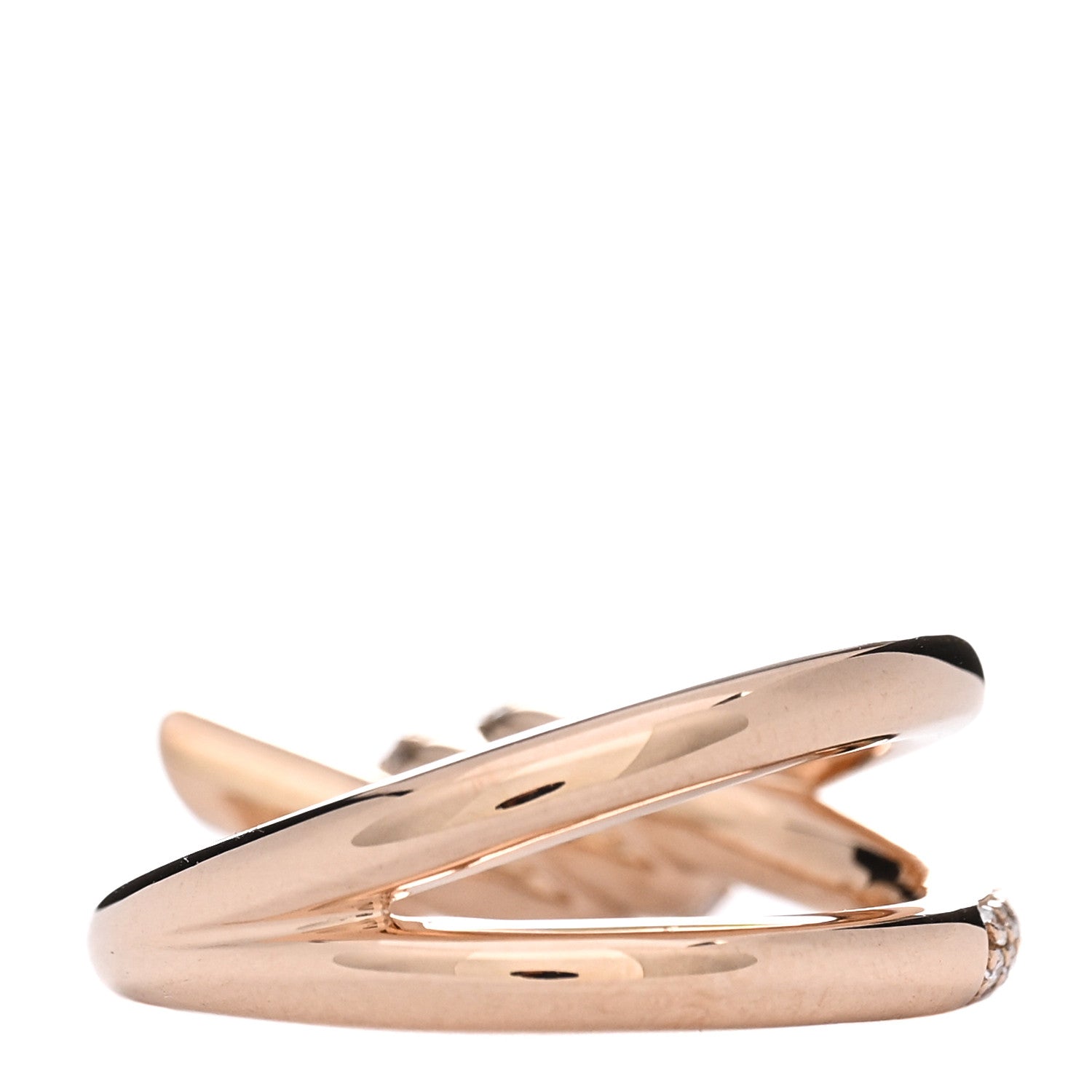 Tiffany 18K Rose Gold Diamond Double Row Knot Ring 53 6.5 3 of 4