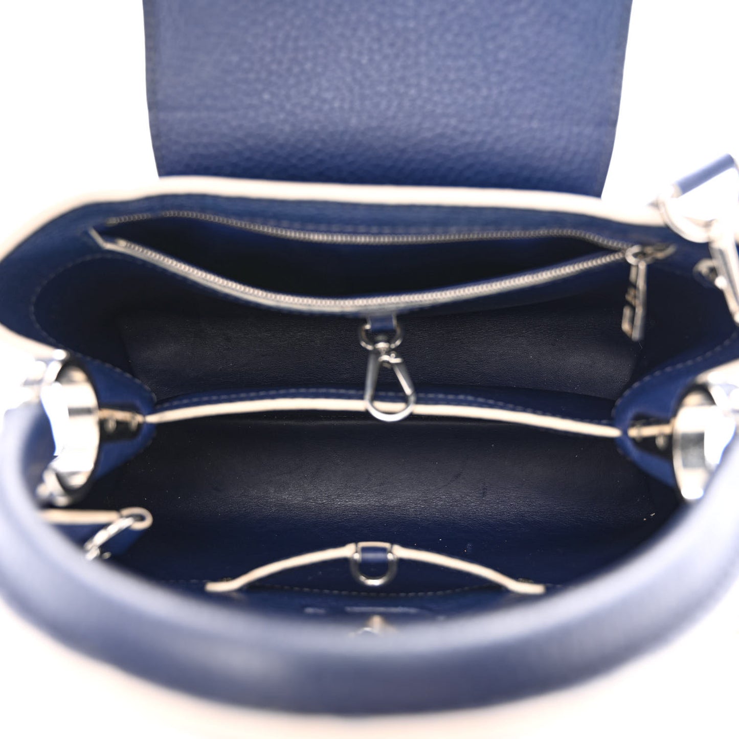 Taurillon Capucines PM Blue White
