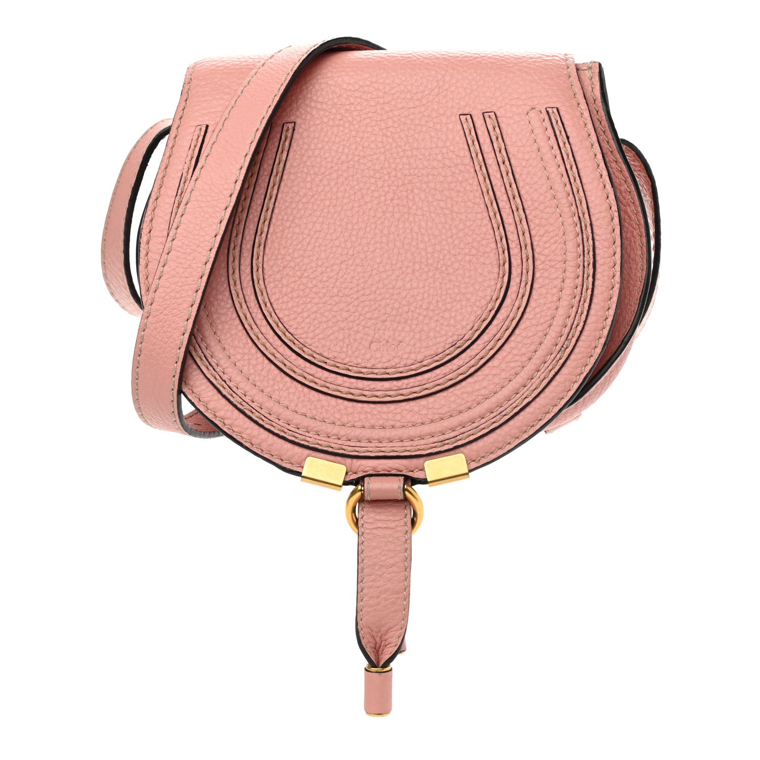 Chloe Calfskin Mini Marcie Round Crossbody Bag Fallow Pink 1 of 9