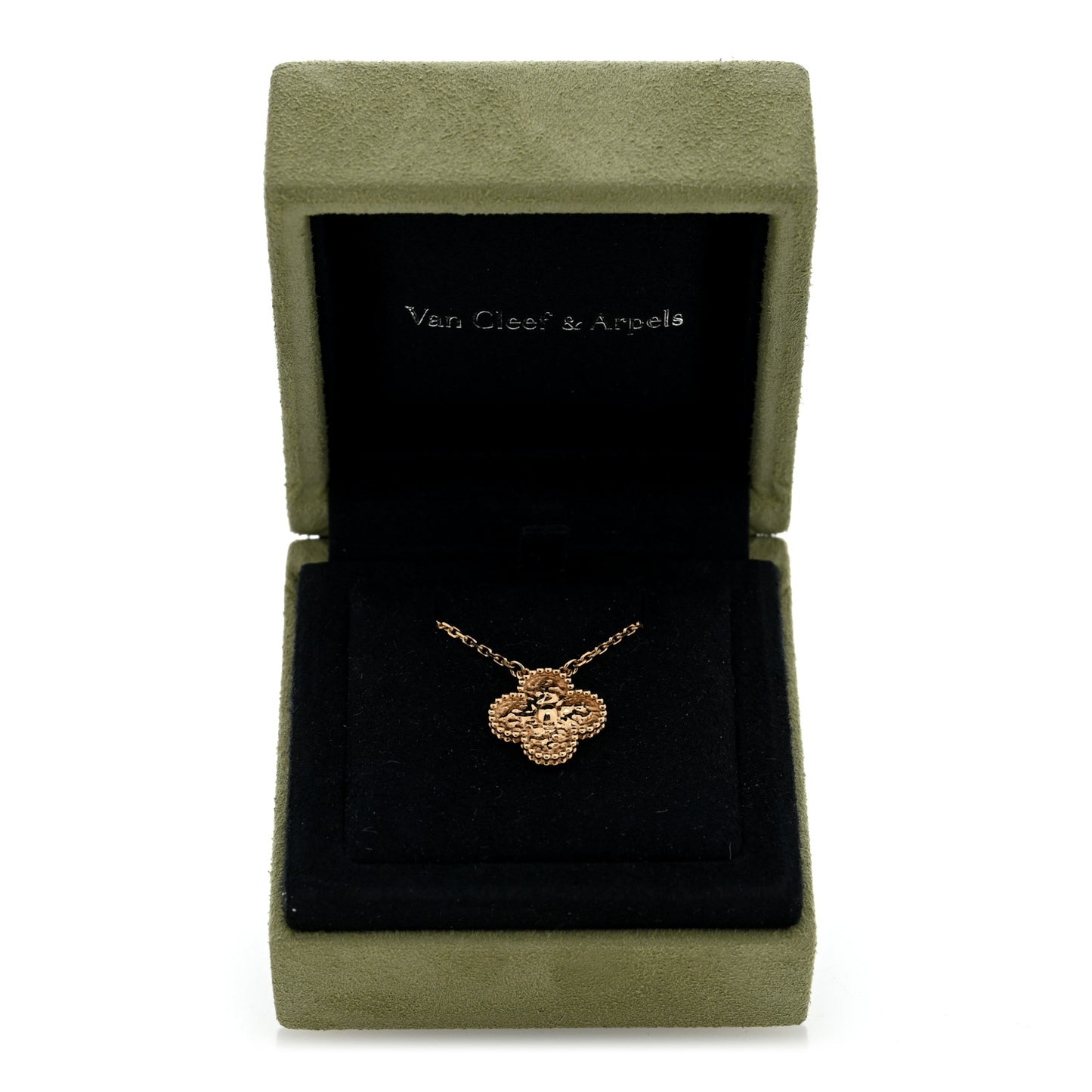 18K Yellow Gold Mother of Pearl Vintage Alhambra Pendant Necklace