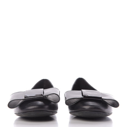Louis Vuitton Calfskin Patent Bow Uniformes Ballet Flats 37 Black 3 of 14