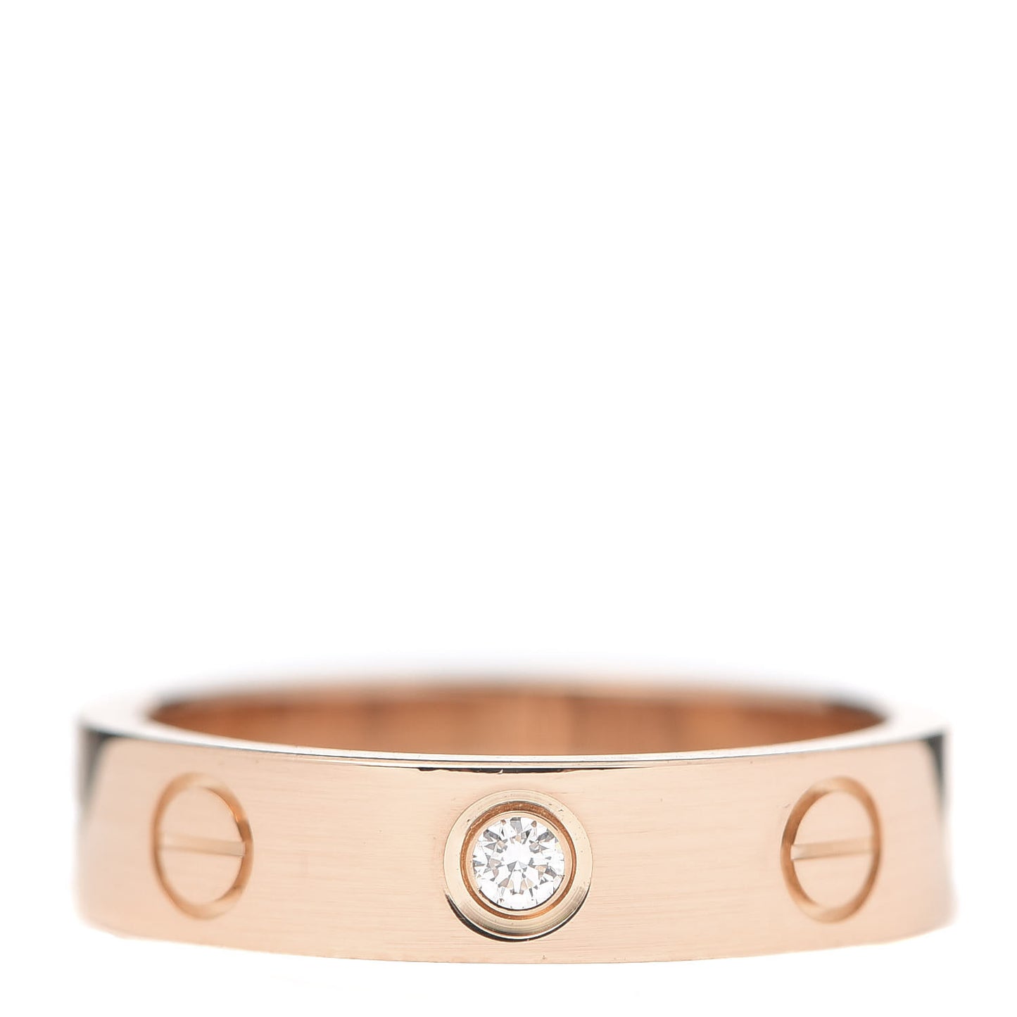 18K Pink Gold Diamond 4mm LOVE Wedding Band Ring 47 4