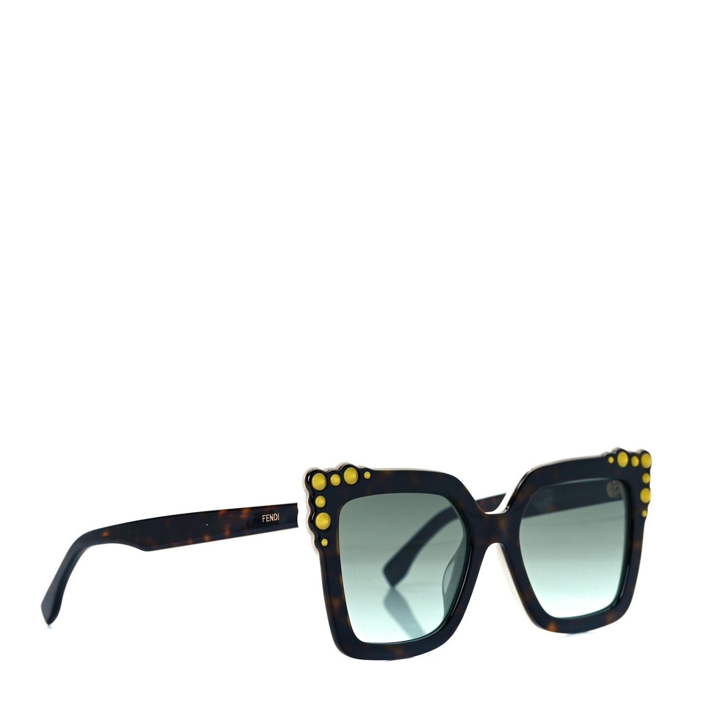 Studded Square Cat Eye Sunglasses FF 0260/S Havana
