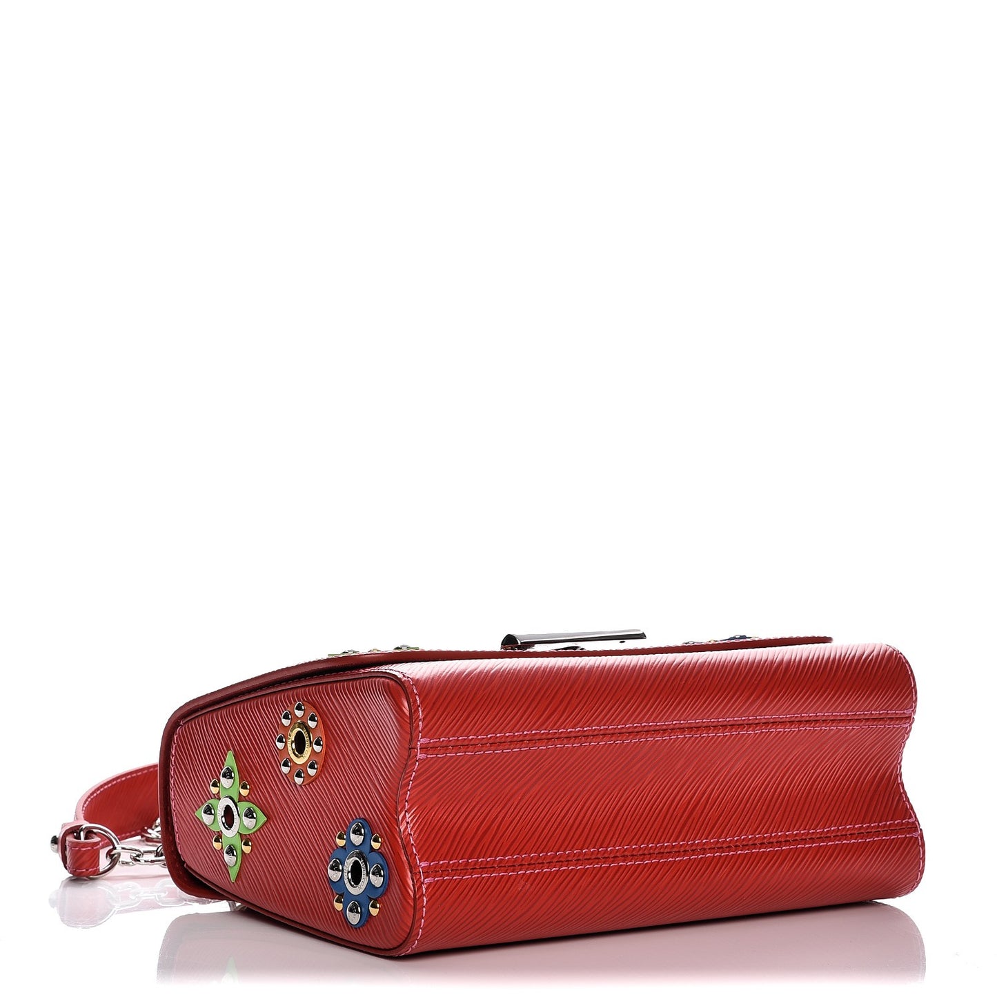 Epi Mechanical Flowers Twist Shoulder Bag MM Coquelicot