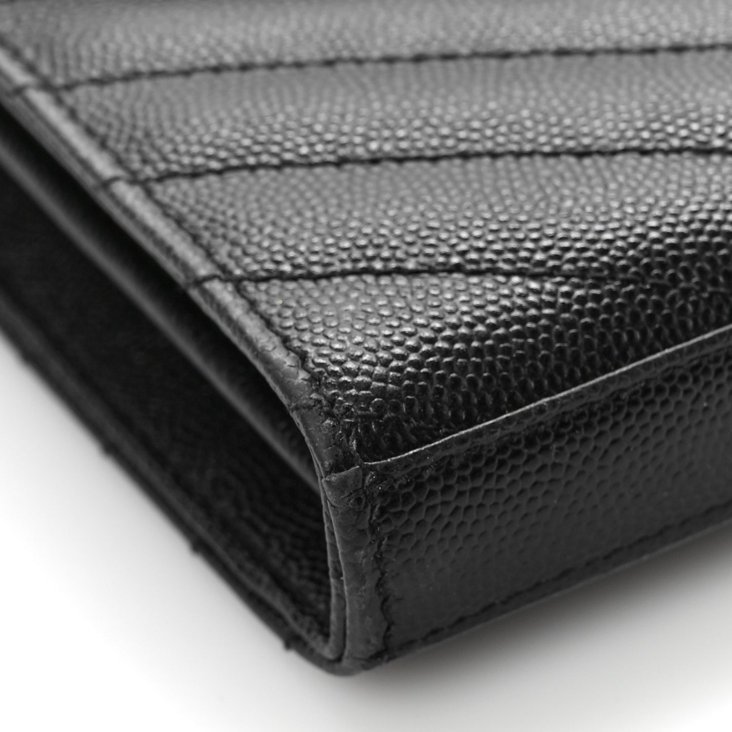 Grain De Poudre Matelasse Chevron Monogram Chain Wallet Black