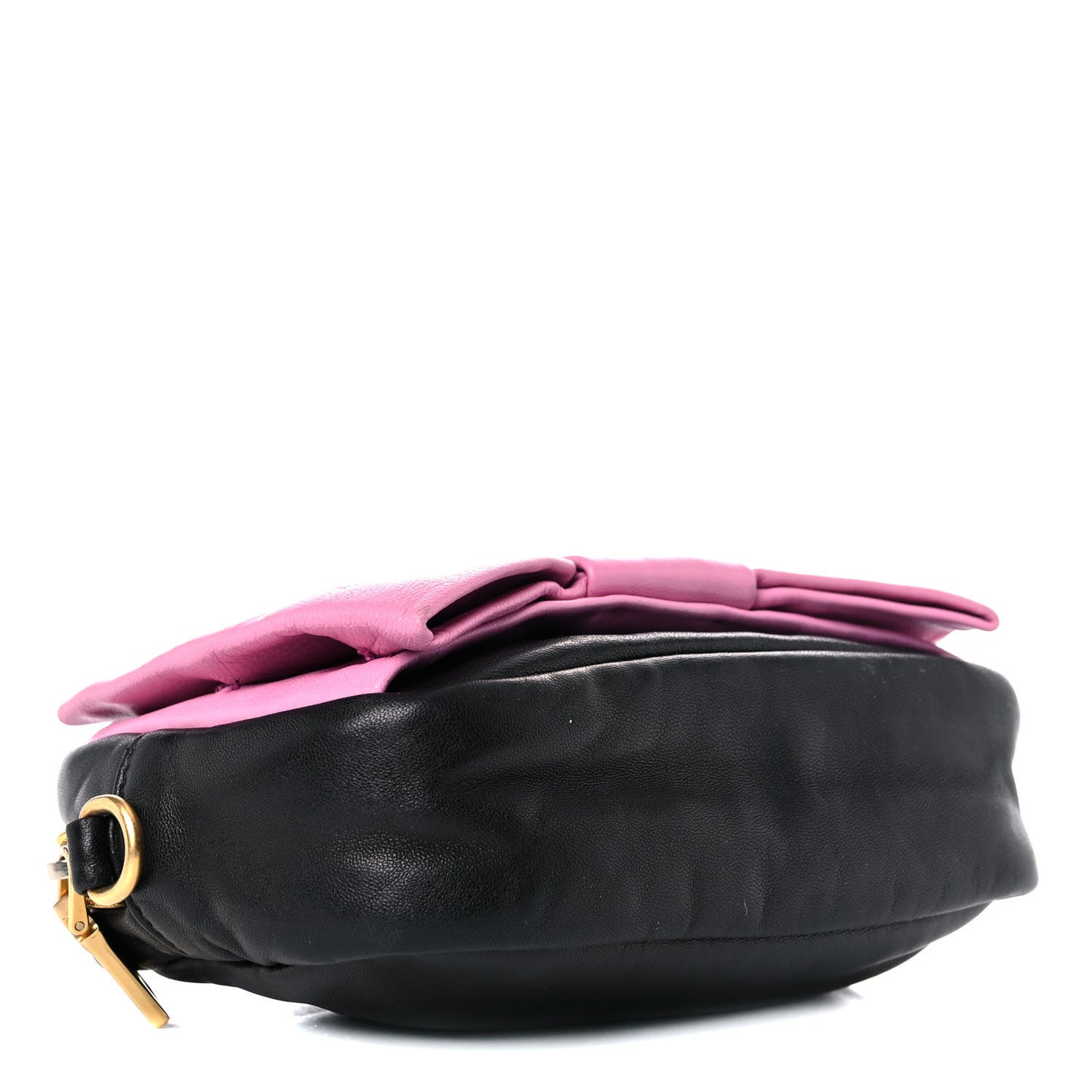 Nappa Zippers Bow Clutch Black Geranio