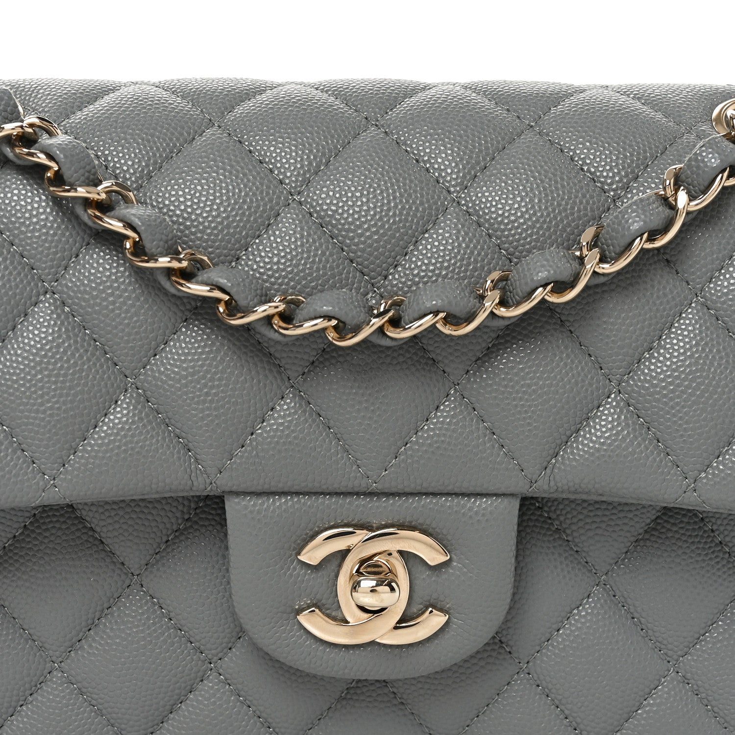 Chanel Caviar Quilted Small Double Flap Grey 8 of 11