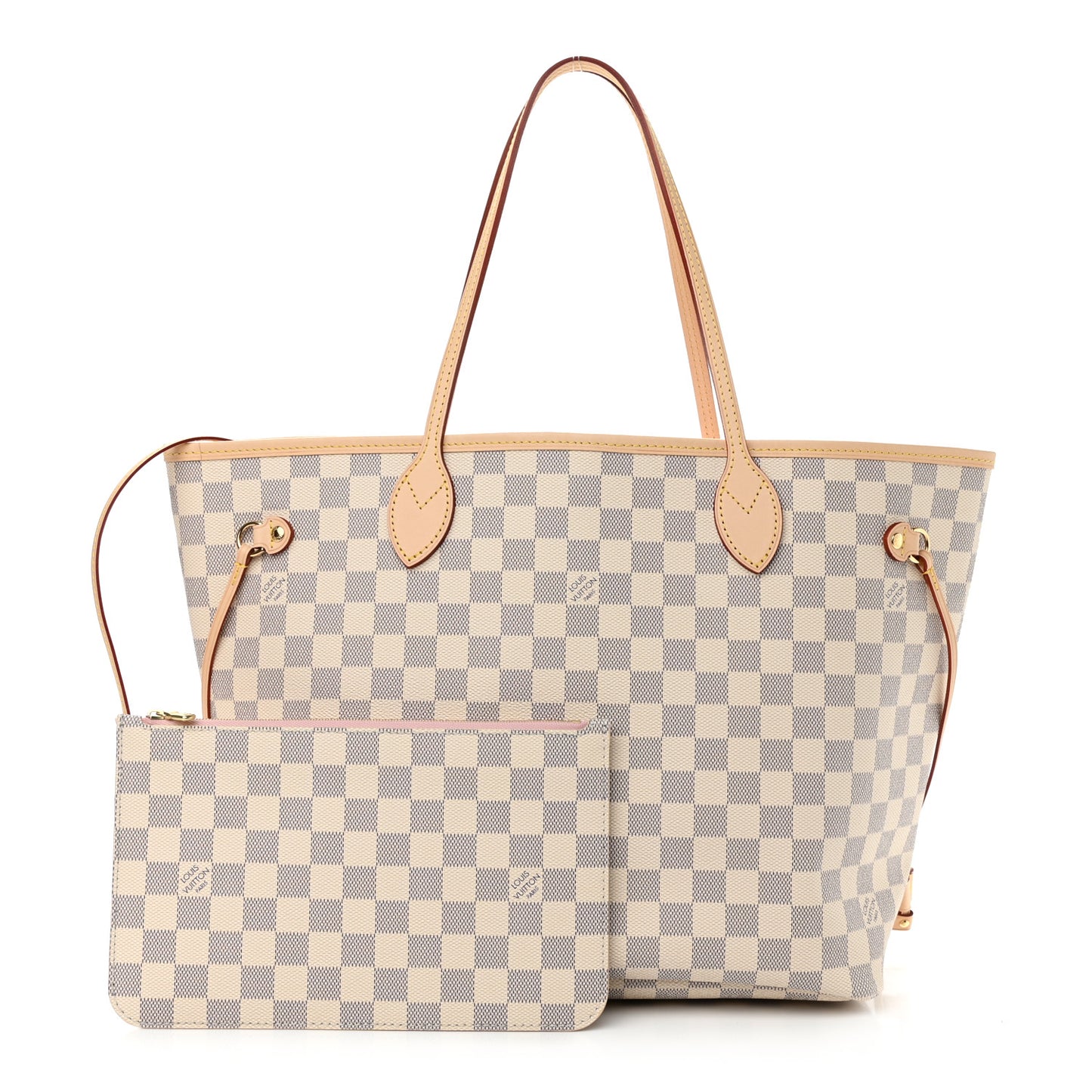 Damier Azur Neo Neverfull MM Rose Ballerine
