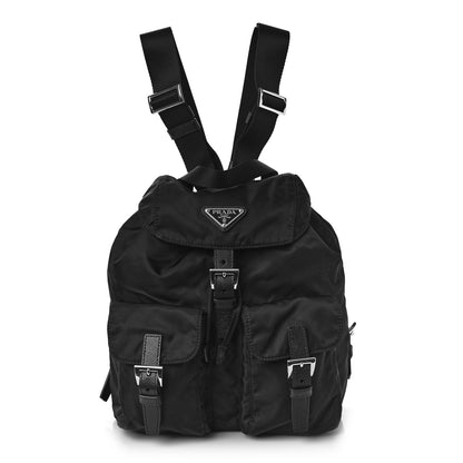 Prada Tessuto Nylon Saffiano Small Backpack Black 1 of 9