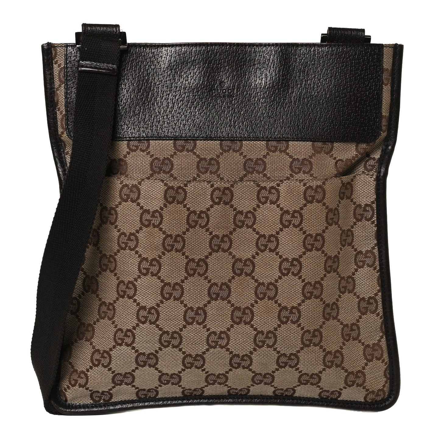 Monogram Messenger Crossbody Web Bag Dark Brown