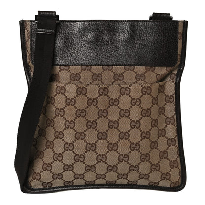 Gucci Monogram Messenger Crossbody Web Bag Dark Brown 1 of 14