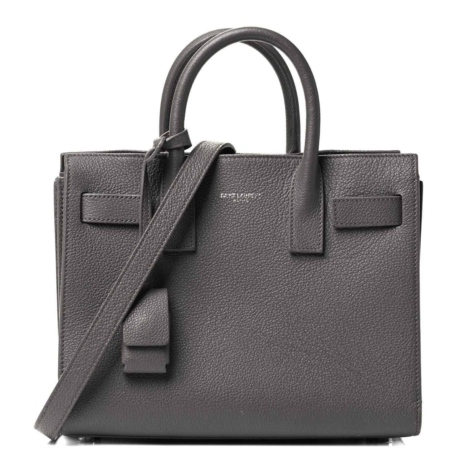 Saint Laurent Grained Calfskin Nano Sac De Jour Fog 1 of 4