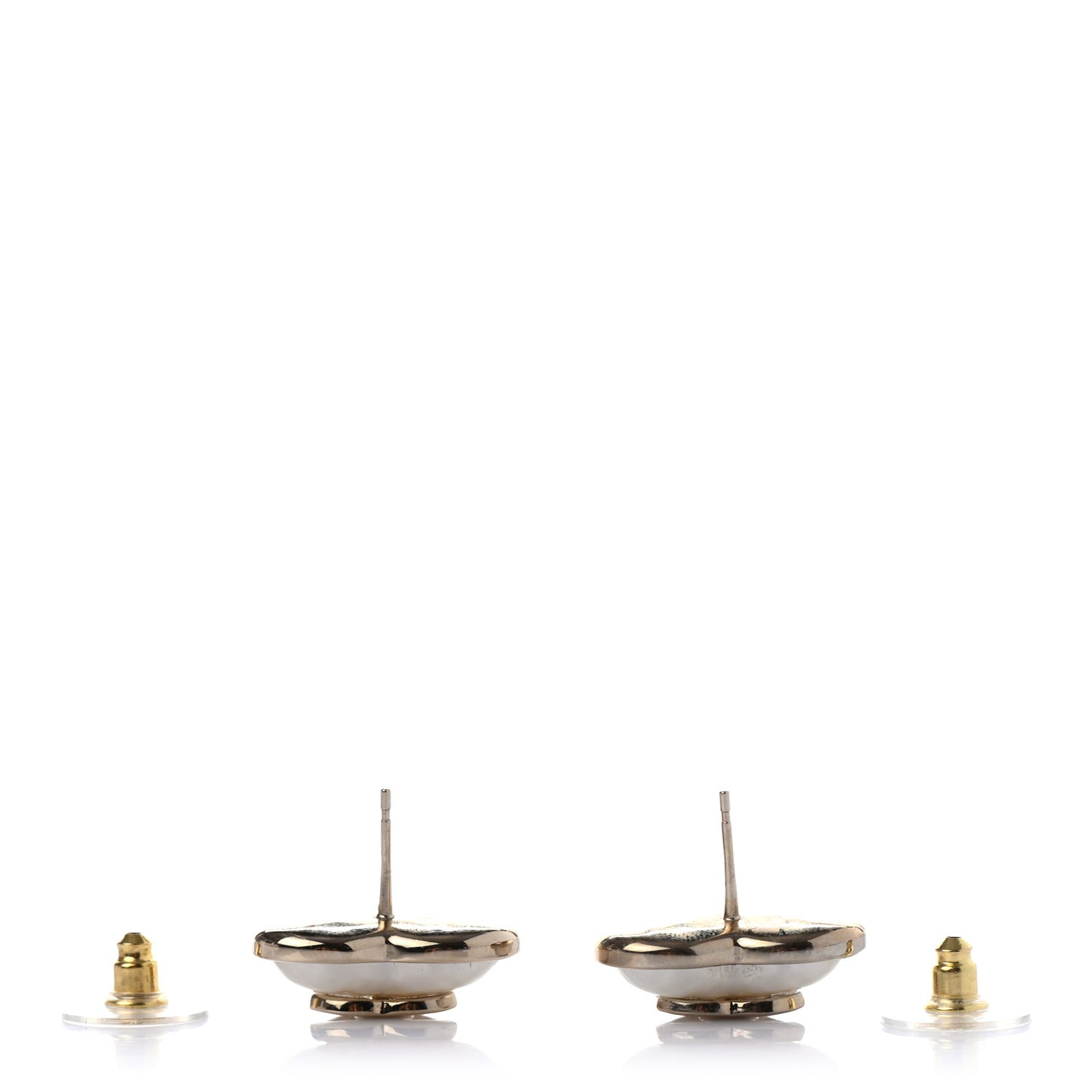 Pearl CC Heart Earrings Gold