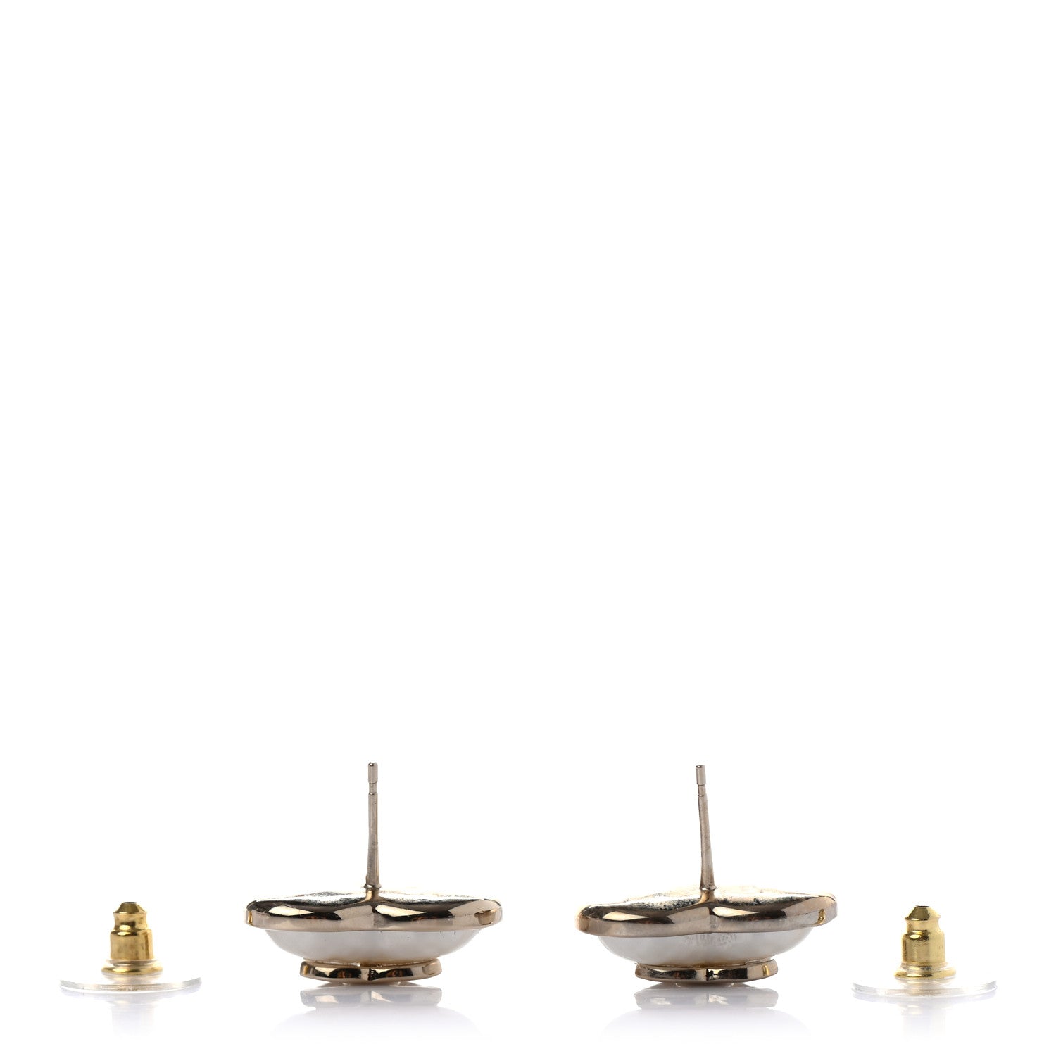 Chanel Pearl CC Heart Earrings Gold 3 of 4