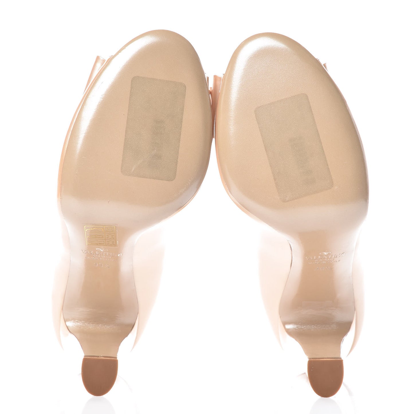 Patent Peep Toe Bow Pumps 39.5 Nude