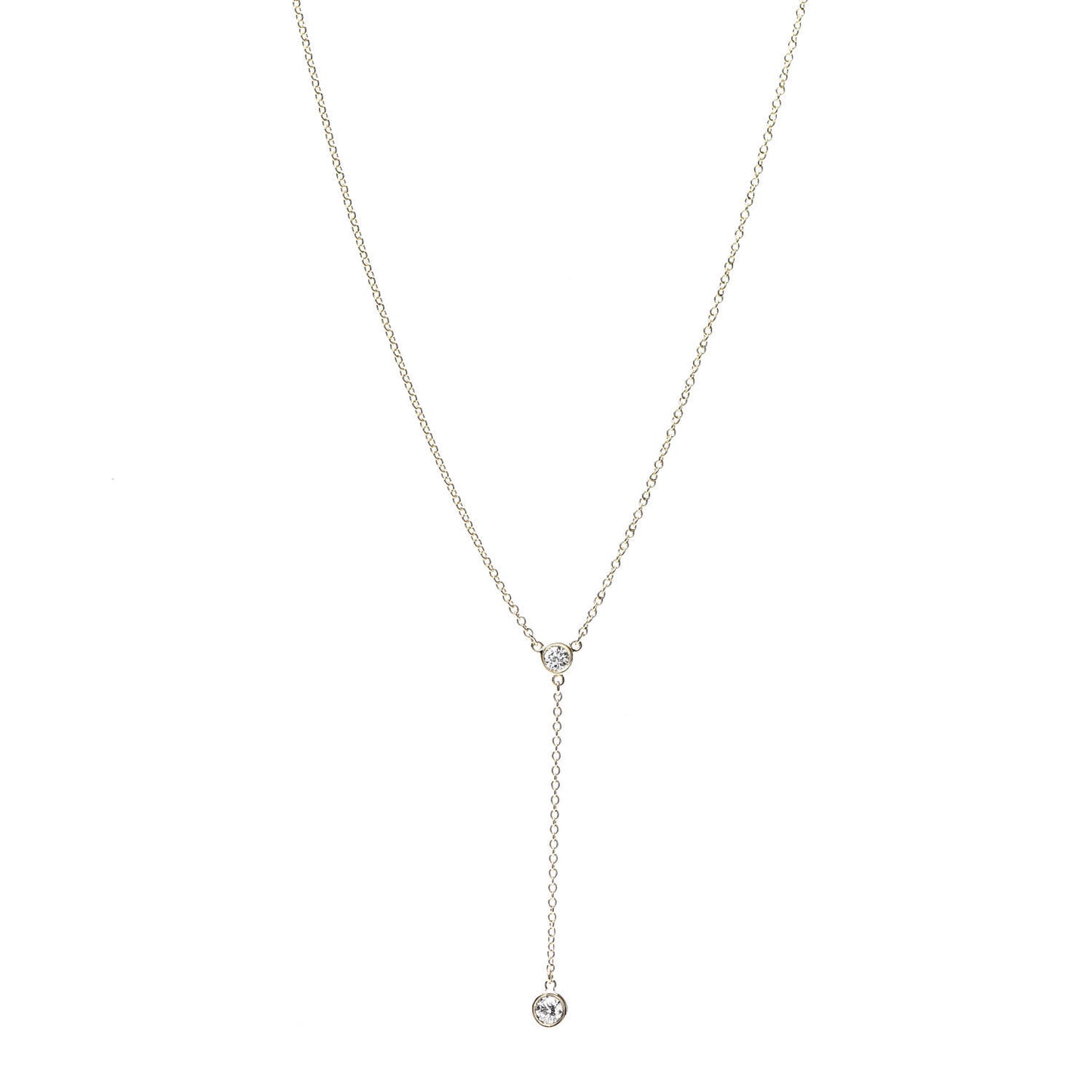 18K Yellow Gold Diamond .19ct Elsa Peretti Diamonds by the Yard Lariat Necklace