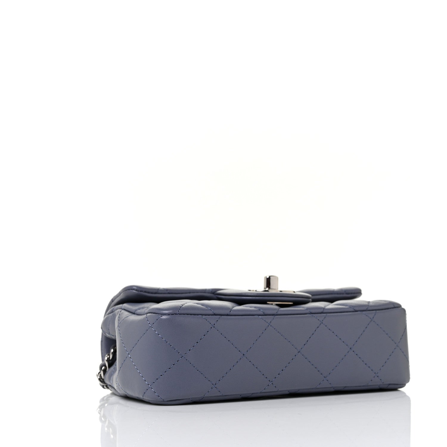 Chanel Lambskin Quilted Extra Mini Rectangular Flap Blue 7 of 9