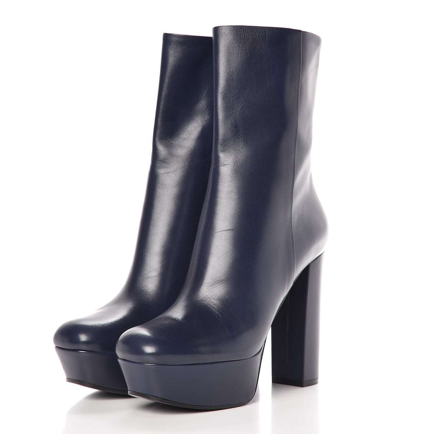 Kid Side Zip Platform Boots 40 Navy