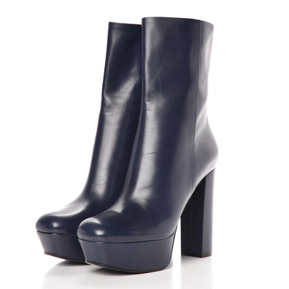 Gucci Kid Side Zip Platform Boots 40 Navy 3 of 8