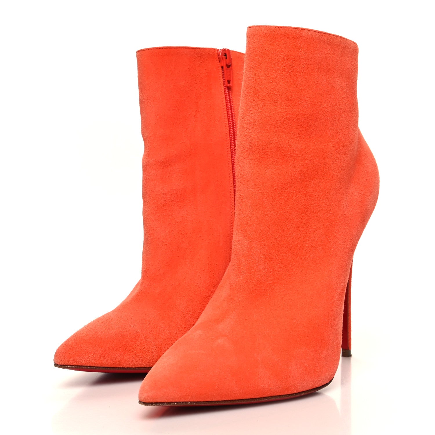 Christian Louboutin Veau Velours So Kate Booty 100 Ankle Boots 36.5 Orange 3 of 7