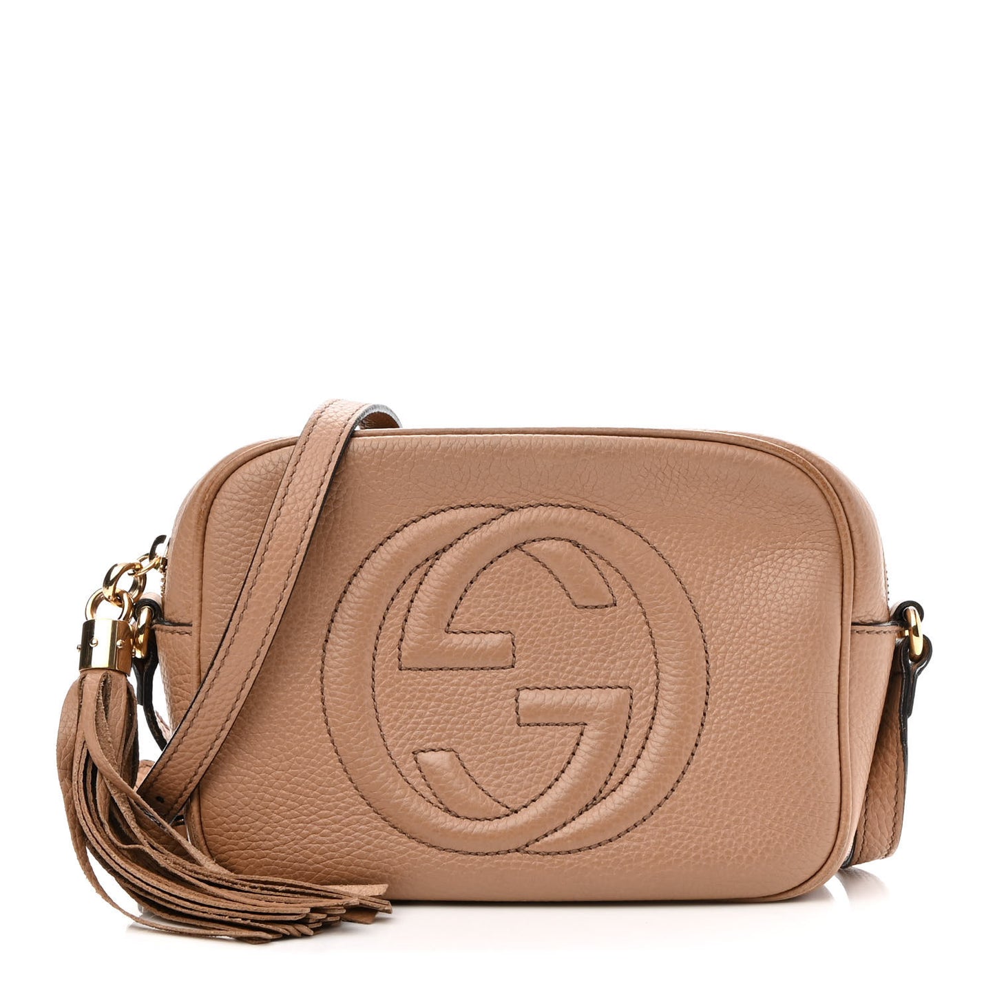 Pebbled Calfskin Small Soho Disco Bag Camelia