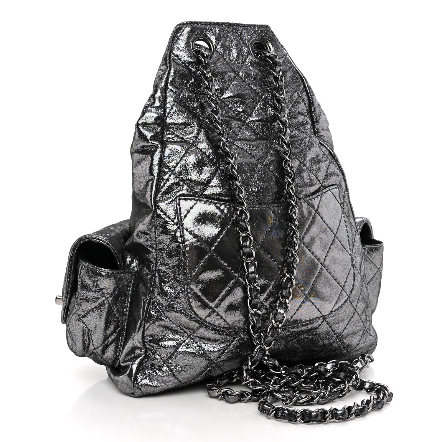 Chanel Iridescent Calfskin Backpack Is Back Dark Grey 3 of 9
