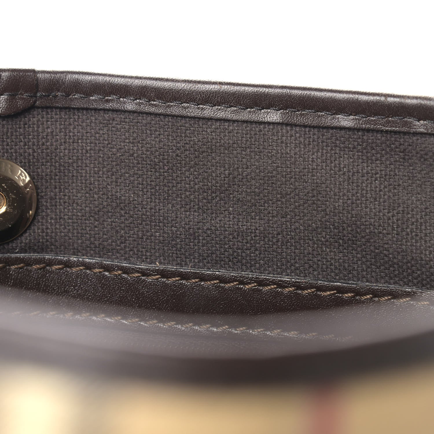 Burberry Haymarket Check Small Onslow Tote Chocolate 13 of 16