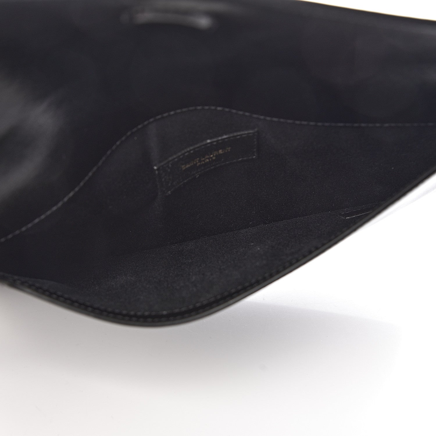 Saint Laurent Smooth Shiny Calfskin Monogram Uptown Pouch Black 5 of 7