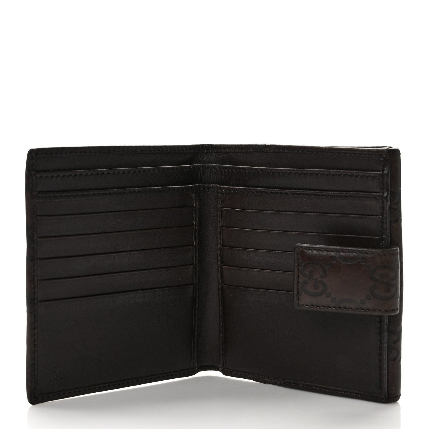 Gucci Guccissima Metal Bar French Flap Wallet Dark Chocolate 5 of 10