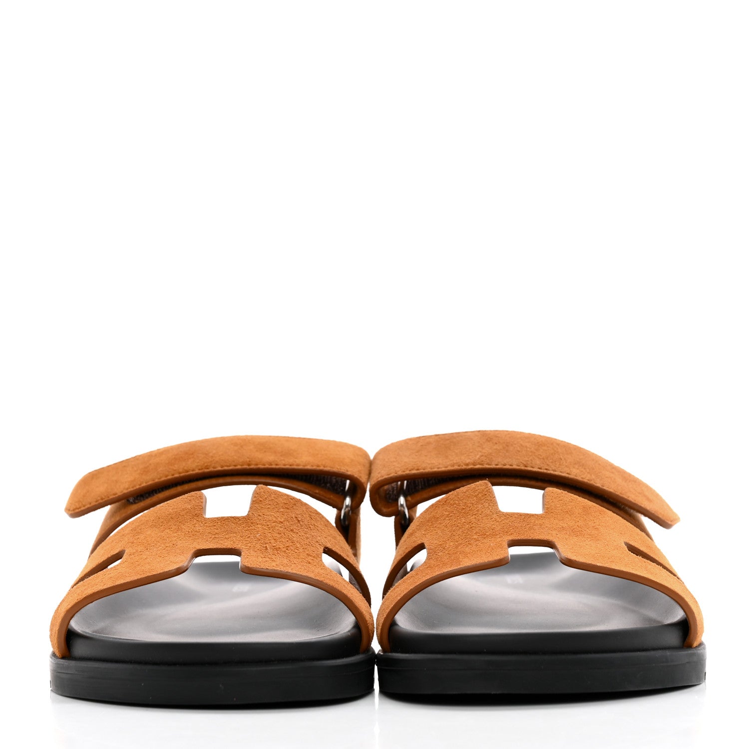 Hermes Suede Goatskin Womens Chypre Sandals 38.5 Naturel 2 of 9