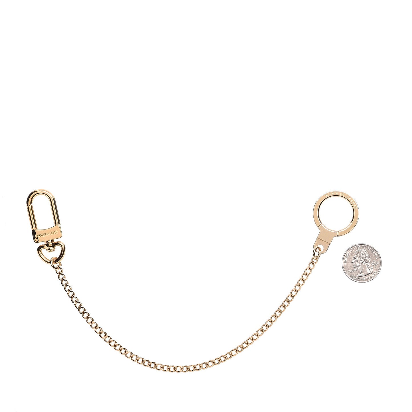 Metal Pochette Extender Key Ring Chain Gold