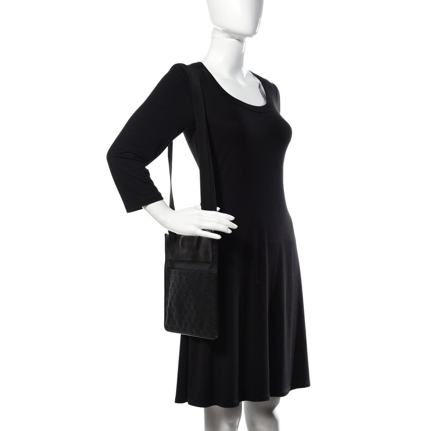 Monogram Messenger Crossbody Bag Black