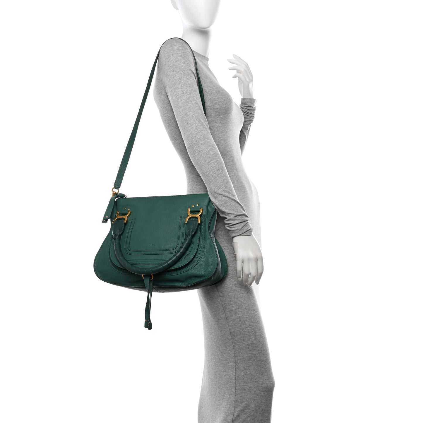 Calfskin Medium Marcie Satchel Emerald