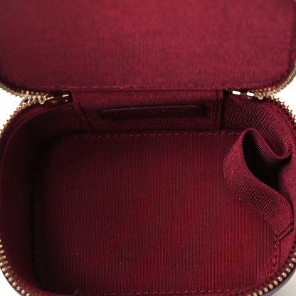 Chanel Lambskin Quilted Top Handle Mini Vanity Case With Chain Burgundy 4 of 9