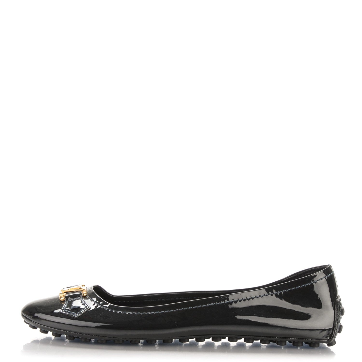 Louis Vuitton Patent Calfskin Oxford Ballerina Flats 42 Navy 1 of 7