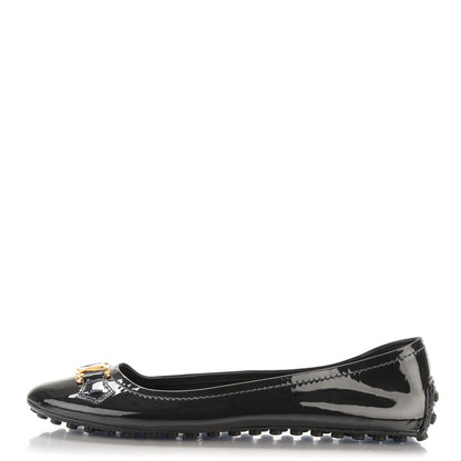Louis Vuitton Patent Calfskin Oxford Ballerina Flats 42 Navy 1 of 7