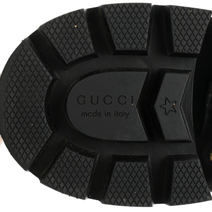 Gucci Magnum Calfskin Pearl Lace Up Combat Ankle Boots 42 Black 8 of 9