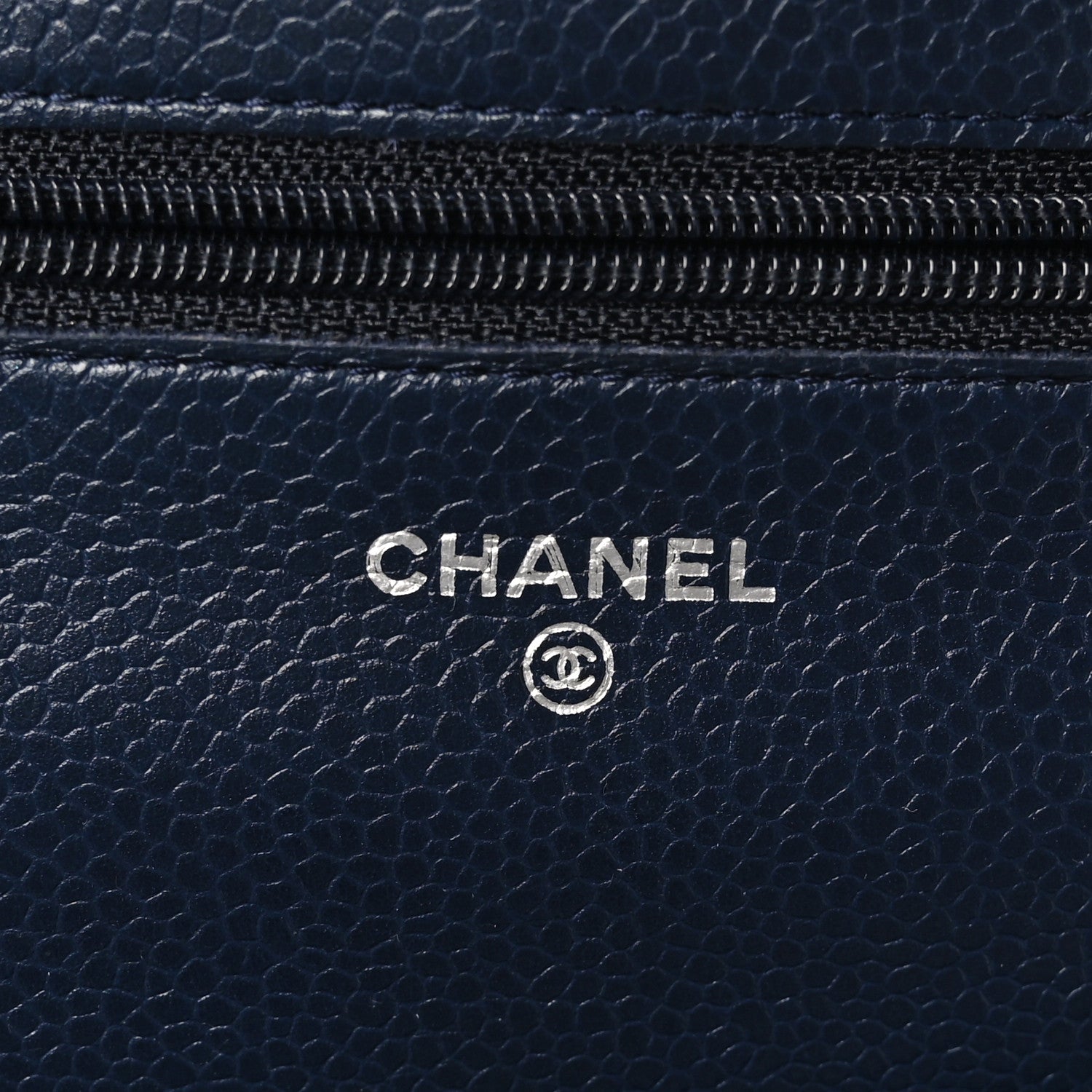 Chanel Caviar Quilted Wallet on Chain WOC Navy Blue 9 of 13