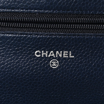 Chanel Caviar Quilted Wallet on Chain WOC Navy Blue 9 of 13