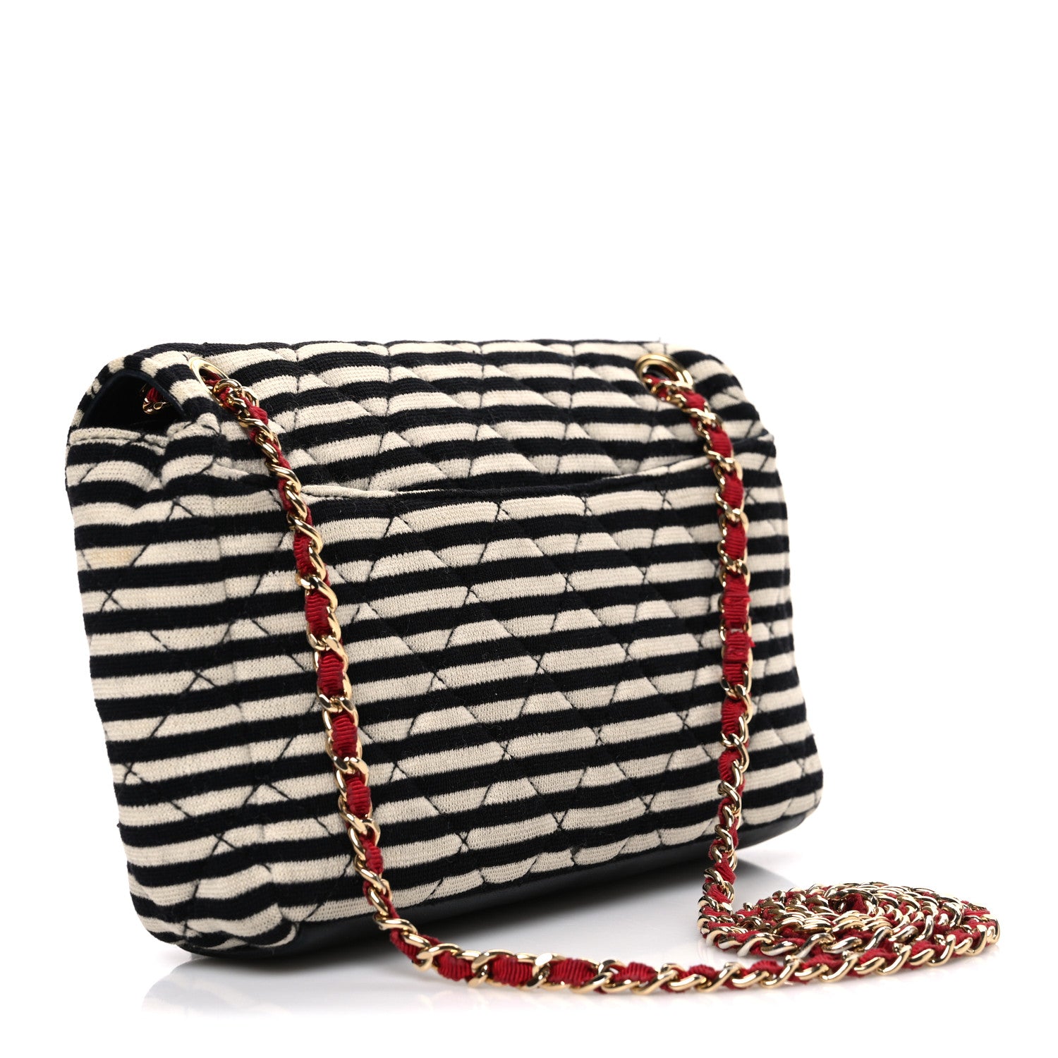 Chanel Jersey Quilted Small Coco Sailor Flap Navy White Red 2 of 9