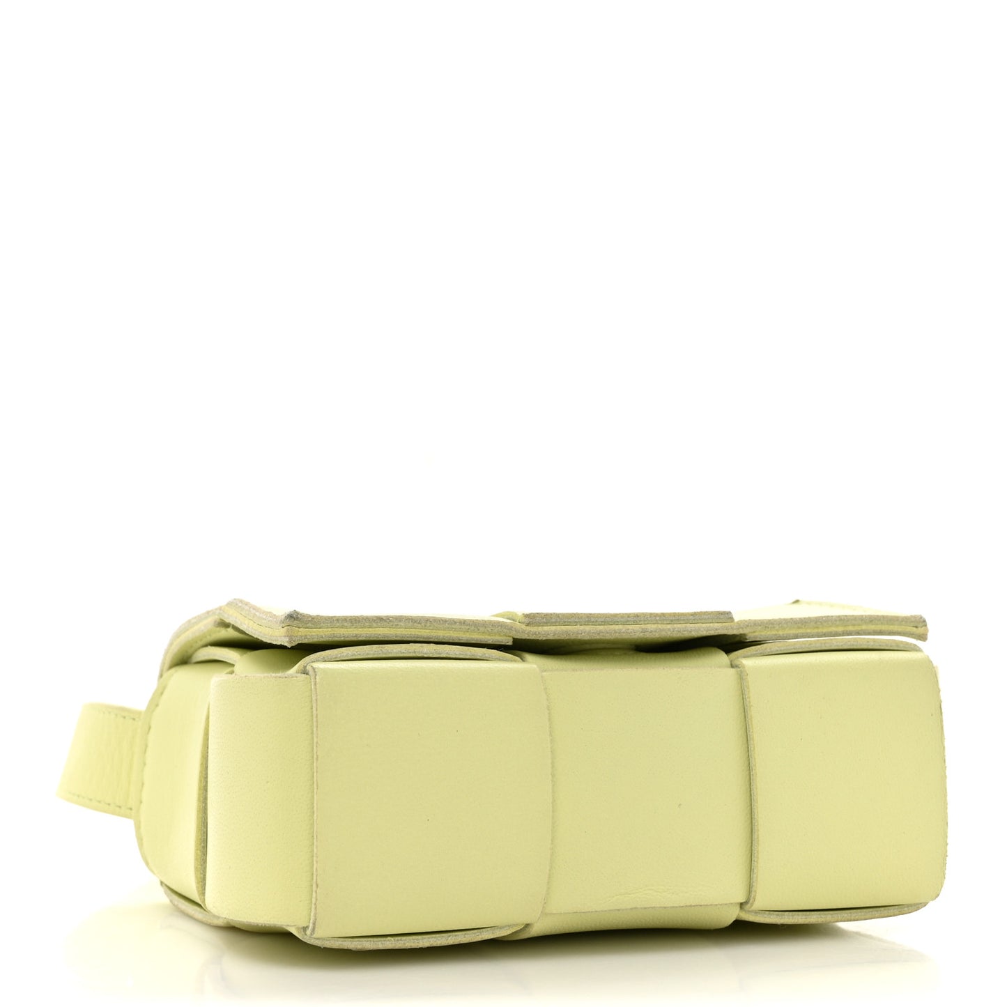 Lambskin Maxi Intreccio Candy Cassette Crossbody Bag Lemon Washed