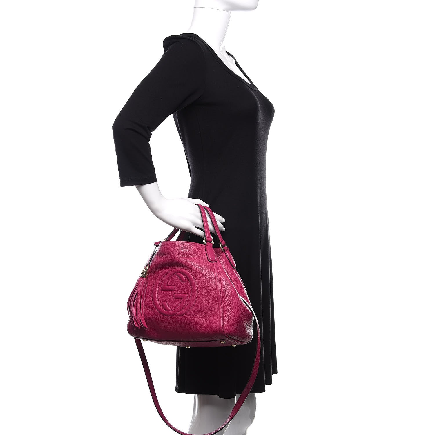 Gucci Cellarius Calfskin Small Soho Shoulder Bag Bright Bouganville 3 of 11