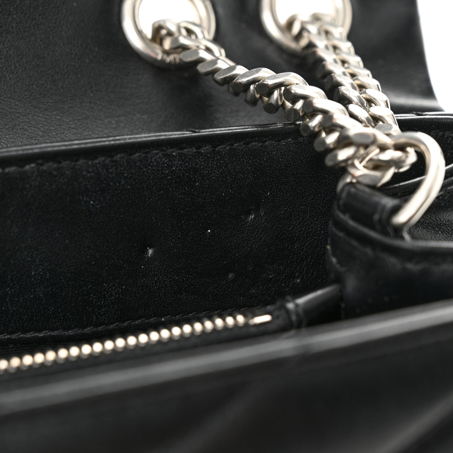 Calfskin Y Quilted Monogram Medium Loulou Chain Satchel Black