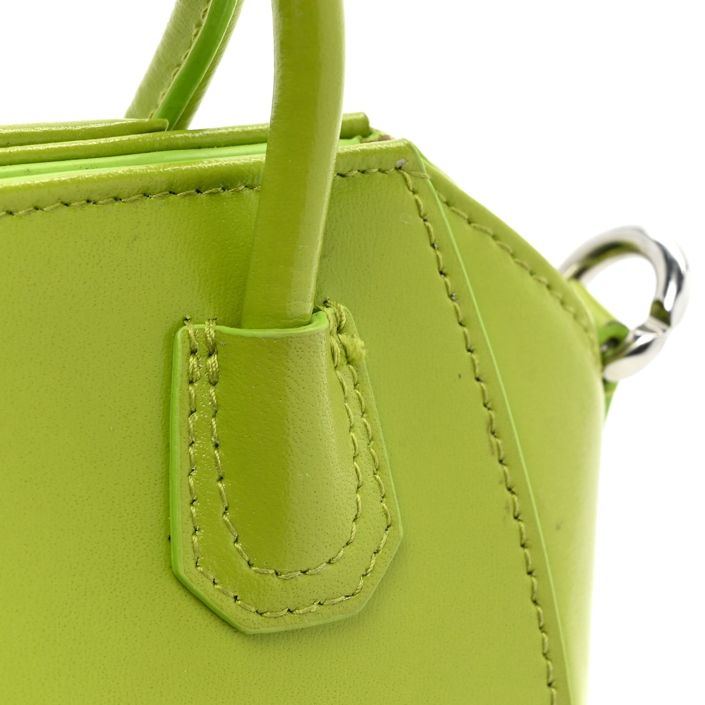 Shiny Lord Calfskin Micro Antigona Citrus Green