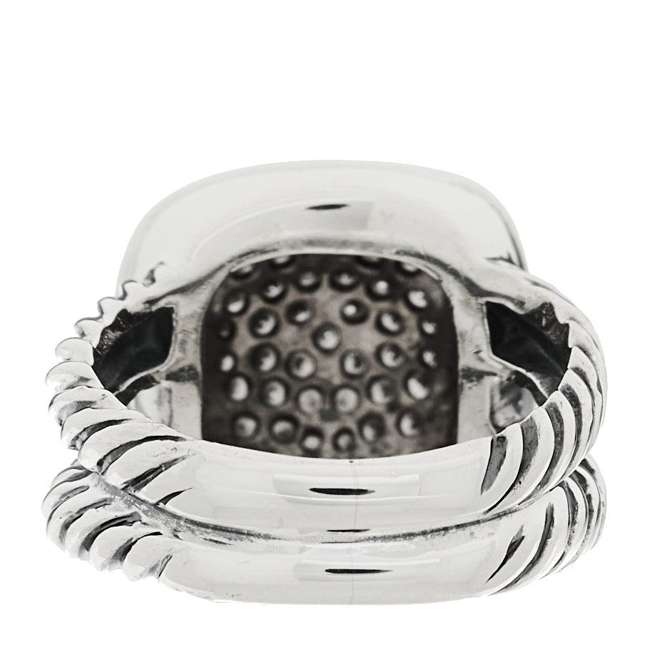 Sterling Silver Diamond 11mm Albion Pave Ring 50 5.5