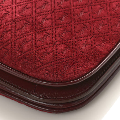 Saint Laurent Suede All-Over Monogram Crossbody Burgundy 8 of 8