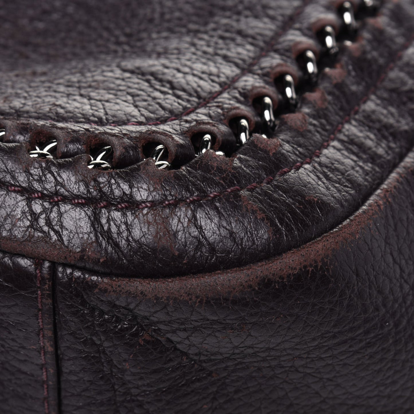 Metallic Deerskin Luxe Ligne Flap Black