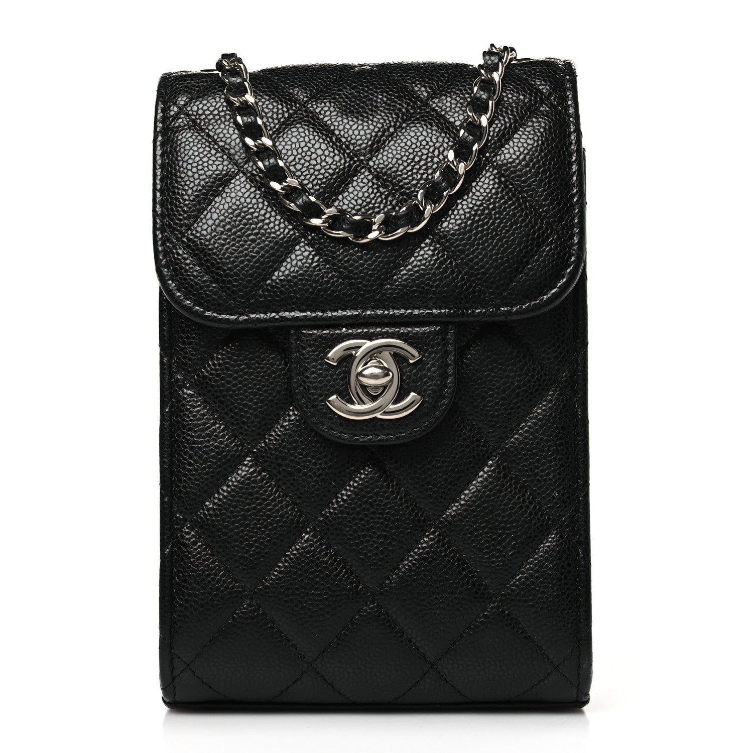 Chanel Caviar Quilted Classic Phone Holder Black 1 of 10