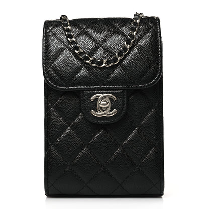 Chanel Caviar Quilted Classic Phone Holder Black 1 of 10